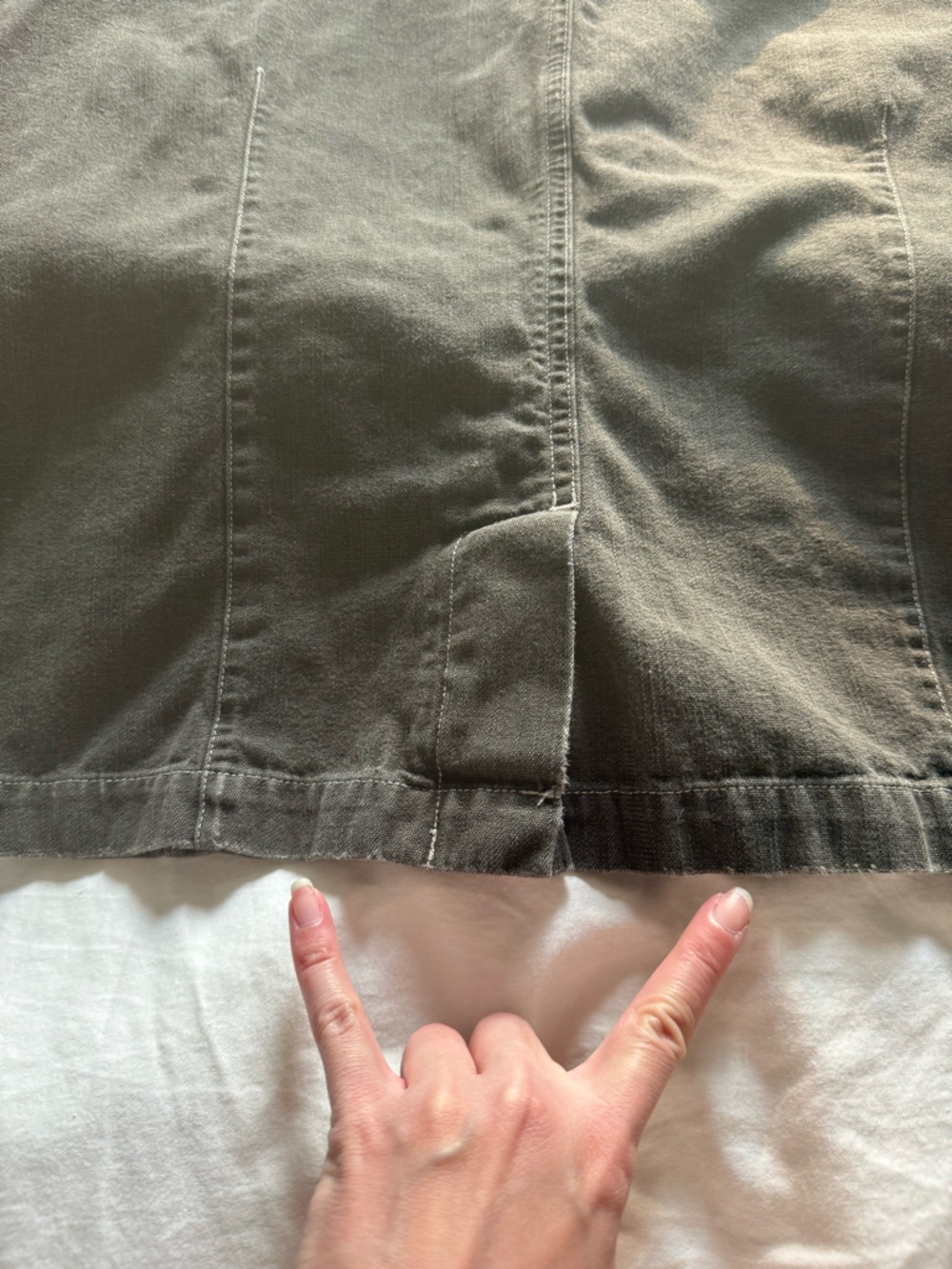 J. Jill Womens Cotton Army Green Military Utility Denim Jacket Size XL - Picture 7 of 13